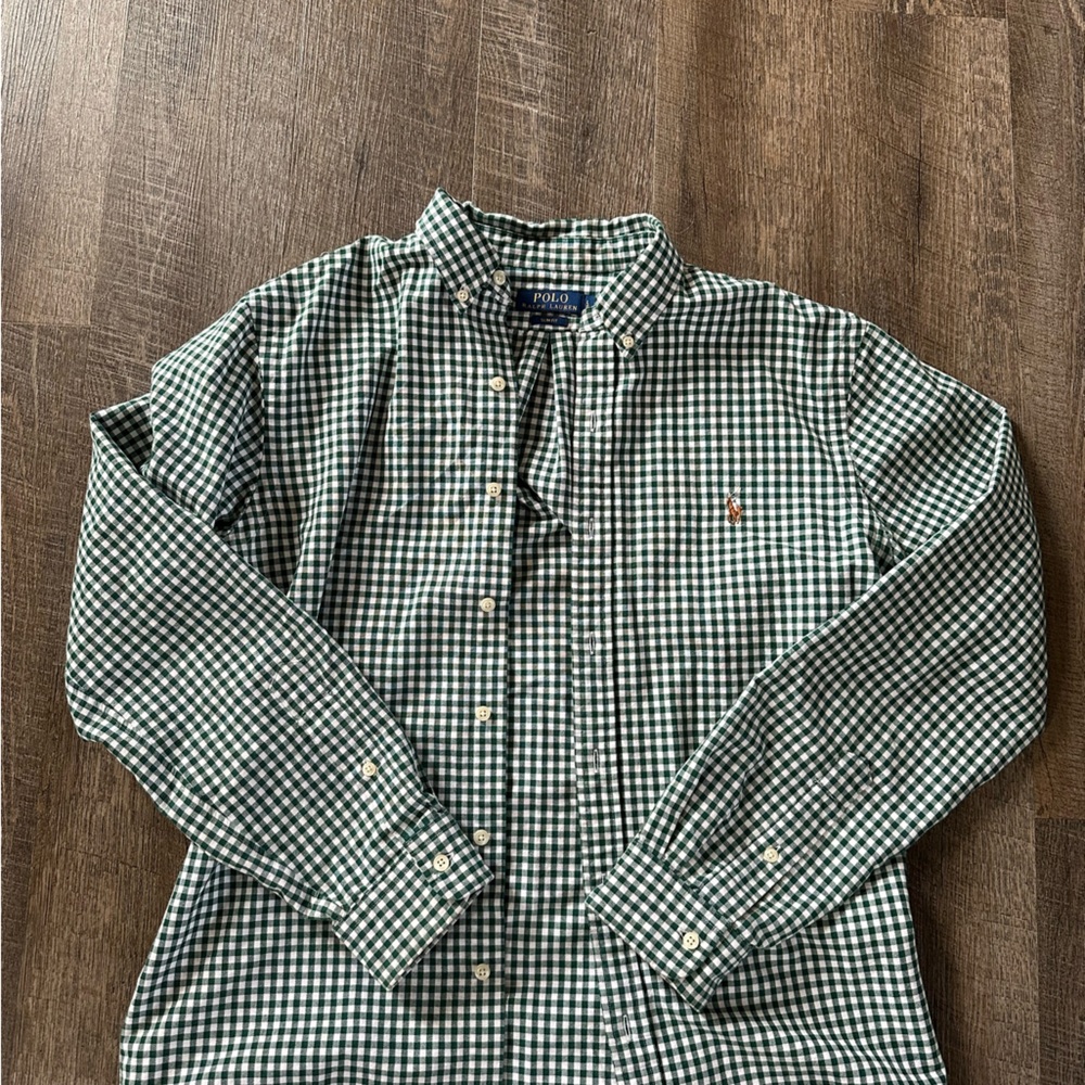 Green Ralph Lauren Oxford button down